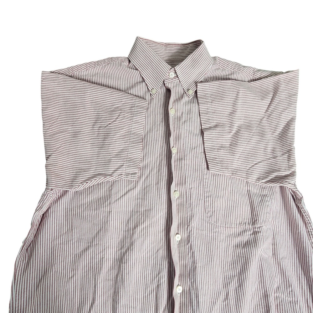 Jos A Bank Classic  Mens Red Stripe Short Sleeve Button Down Shirt‎ Size M